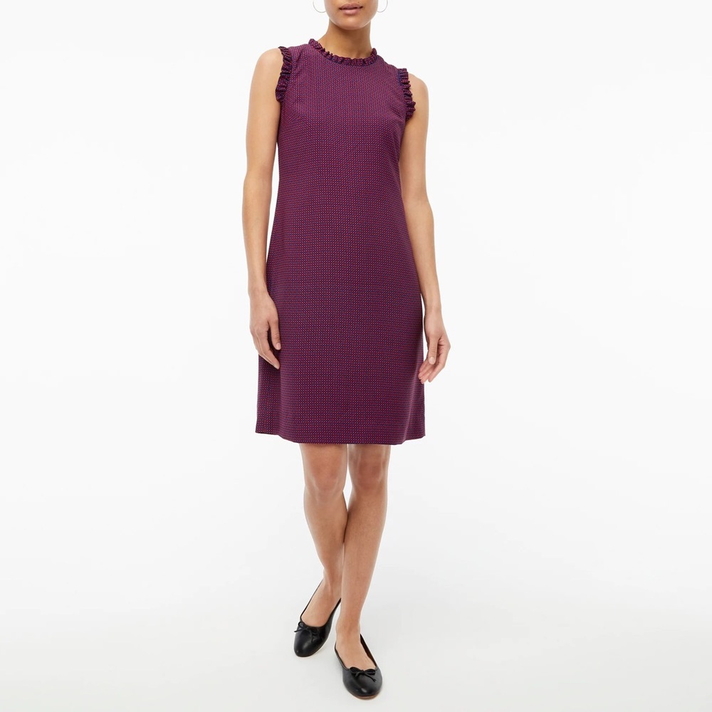 J. Crew Printed ruffleneck suit dress